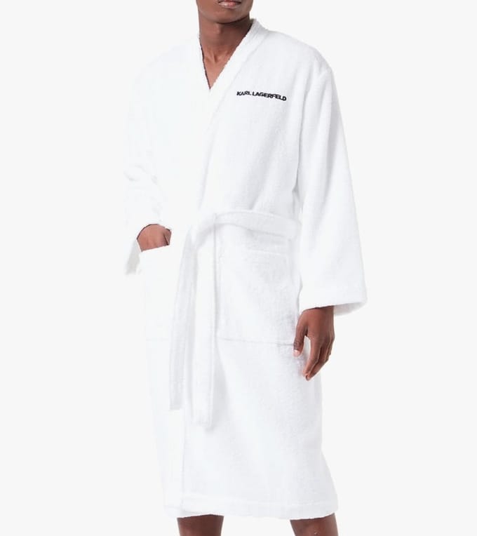 Karl Lagerfeld Maison badjas 100% katoen S/M wit , badstof