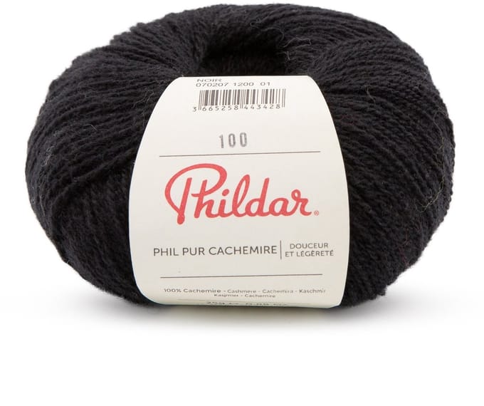 Phildar - Pur Cachemire - Ultrazachte Premium Garen - 100% Kasjmier - Kleur : Noir