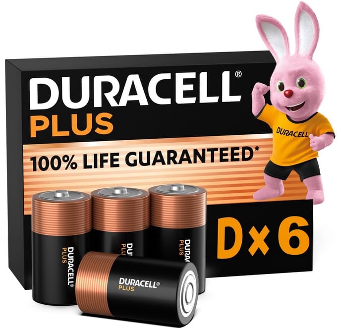 Set van 6x Duracell D Plus batterijen 1.5 V - alkaline - LR20 MN1300 - Batterijen pack