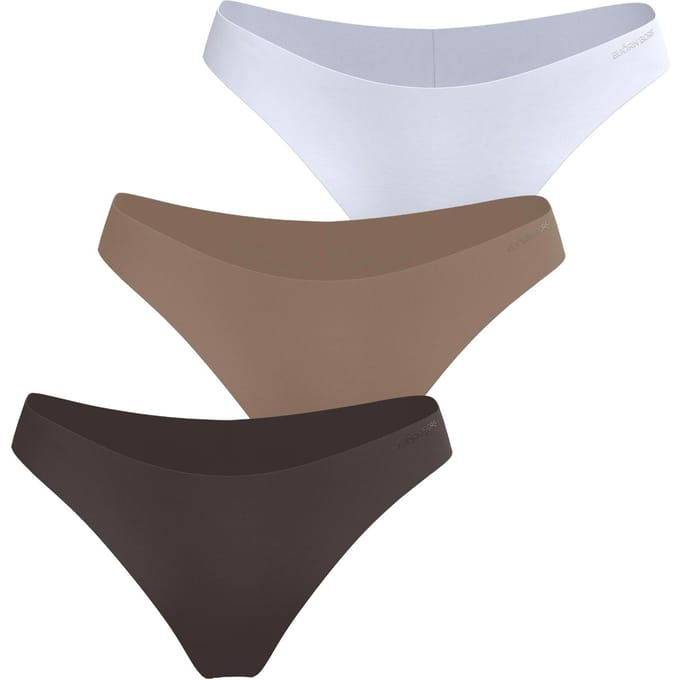 Björn Borg dames Invisible Briefs - slip middelhoge taille (3-pack) - wit - bruin - bruin