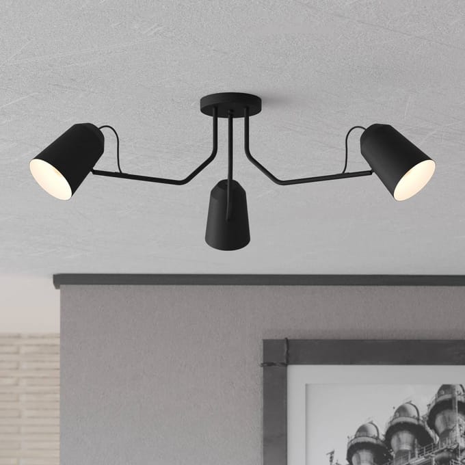 EGLO Loreto Plafondlamp - E27 - Ø 114,5 cm - Zwart|Wit