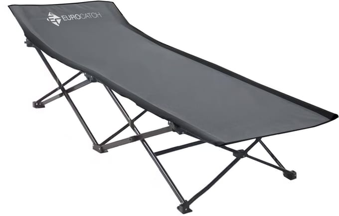 Eurocatch Opvouwbaar Veldbed - Festival bed - Camping bed - Kampeerbed - Grijs