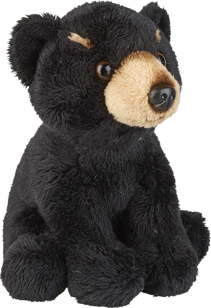 Pluche zwarte beer knuffel - 15 cm - beren - knuffeldier - roofdier - voor kinderen - speelgoed