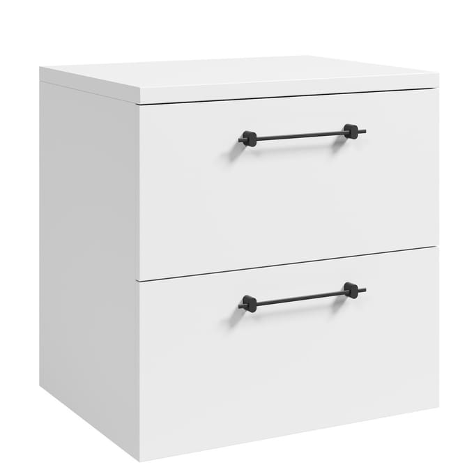 Badplaats Wastafelkast Muro 60 cm - Wit - Badmeubel met Bovenblad