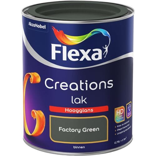 Flexa - Creations - Lak Hoogglans - Factory Green - 750 ml