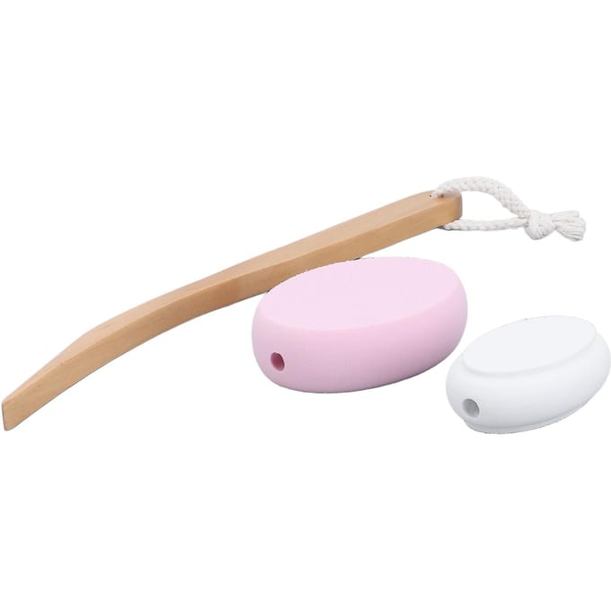 Lotion Applicator Lange Handgreep Rugcrème Applicator met 4 Vervangbare Pads voor Oudere Vrouwen white