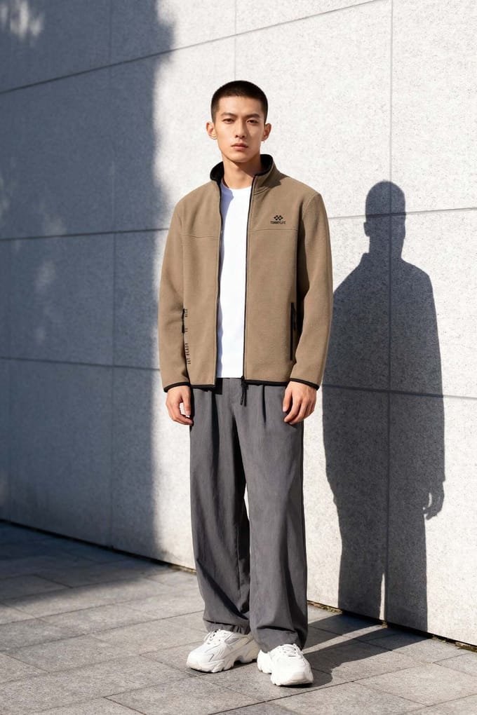 Heren Pluche Rits-voorkant Sweatshirt