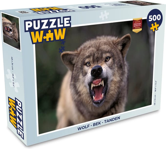 Puzzel Wolf - Bek - Tanden - Legpuzzel - Puzzel 500 stukjes