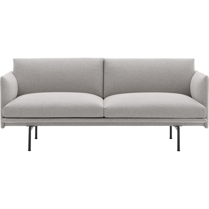 Muuto Outline 2-zitsbank - zwart - Clay 12