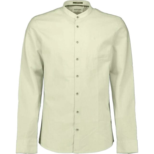 No Excess Shirt with linen granddad seagreen