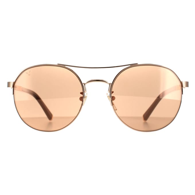 Police Aviator Mannen Shiny Copper Gold Brown Mirror Copper SPLA24 Lewis 03