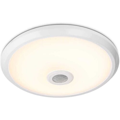 HOFTRONIC LED Plafondlamp - Bewegingssensor & Schemerschakelaar - Rond - Ø29 cm - 12 watt - 1000 Lumen - 3000K warm wit - Wit - IP20 voor binnen