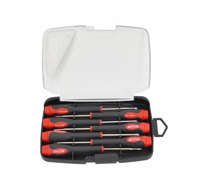 AWTOOLS AW36698 - Precisie Schroevendraaierset - S2 Staal - 7 Stuks