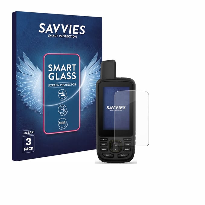 3 Stuks Savvies Screenprotector - geschikt voor Garmin GPSMAP 67 - beschermfolie glas transparant