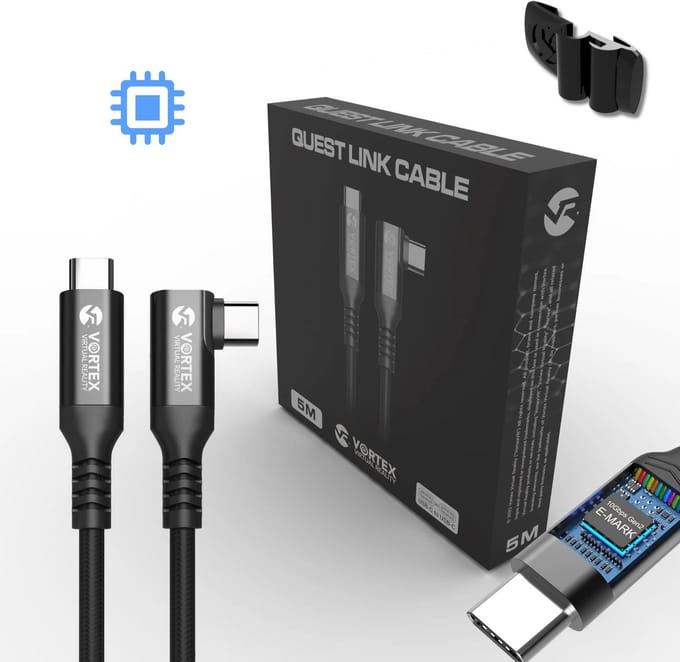 VortexVR-kabel 5m USB-C (Fast charging) + sluiting | META QUEST LINK