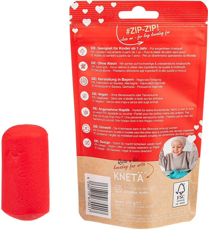KNETA Vegan Speelklei - Rood 100g