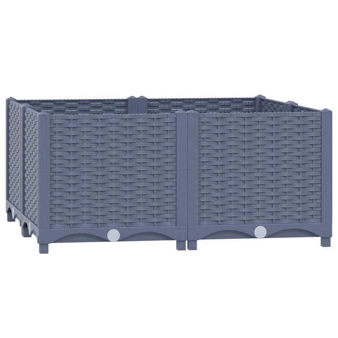 vidaXL - Plantenbak - verhoogd - 80x80x38 - cm - polypropyleen