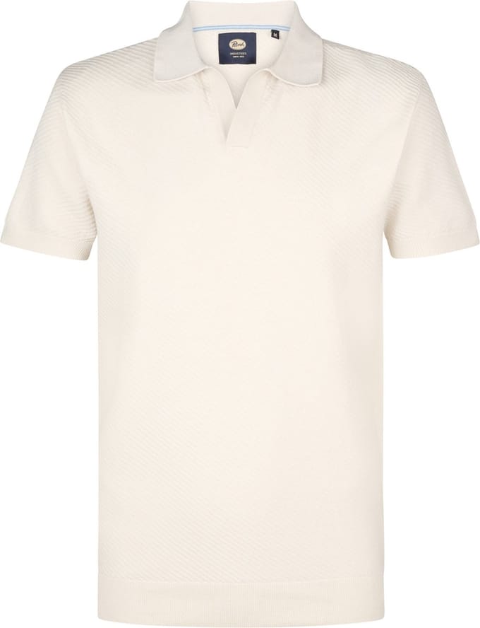 Petrol Industries - Heren Gebreide Polo Surf - Wit - Maat XL