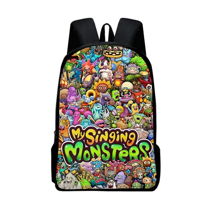 Klassiek Populair my singing monsters Notitieboek Rugzakken leerling Schooltassen 3D Print Oxford Waterdicht Jongens/Meisjes Laptop Rugzakken black