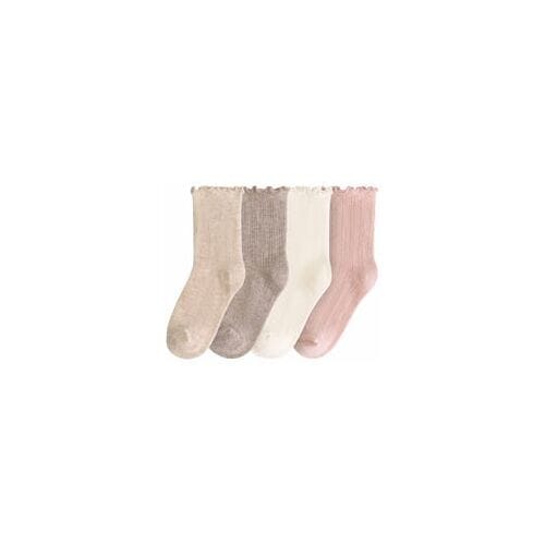 Prénatal kinder sokken rib 4 paar Light Taupe Brown 3-6 dames