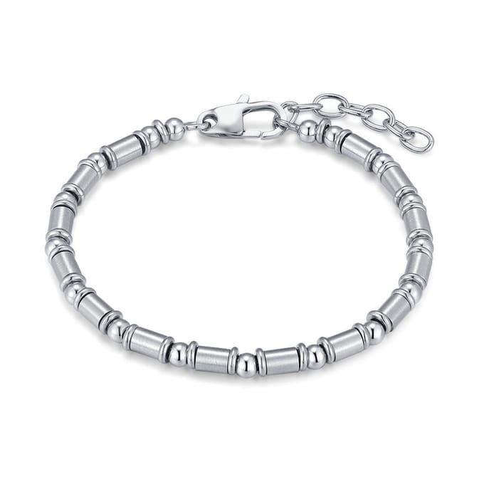 Twice As Nice Armband in edelstaal, mat en blinkend 18cm+3cm