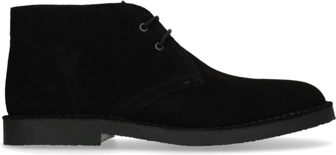 Manfield - Heren - Zwarte suède desert boots - Maat 40