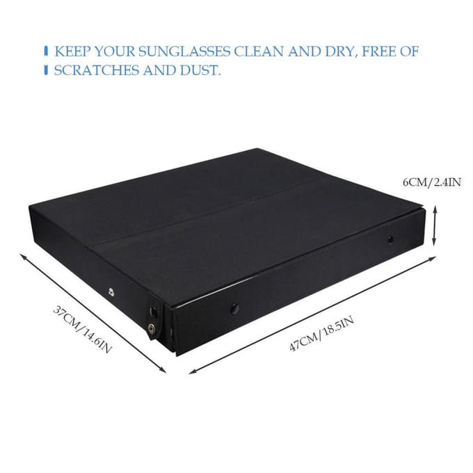 18 Vakken PU Leer Bril Display Opbergkoffers Opvouwbare Deksel Zonnebril Doos Organizer wit