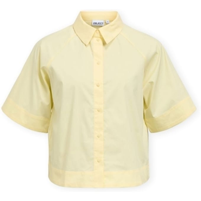 Overhemd Korte Mouw Object Paige Re Shirt - Pastel Yellow