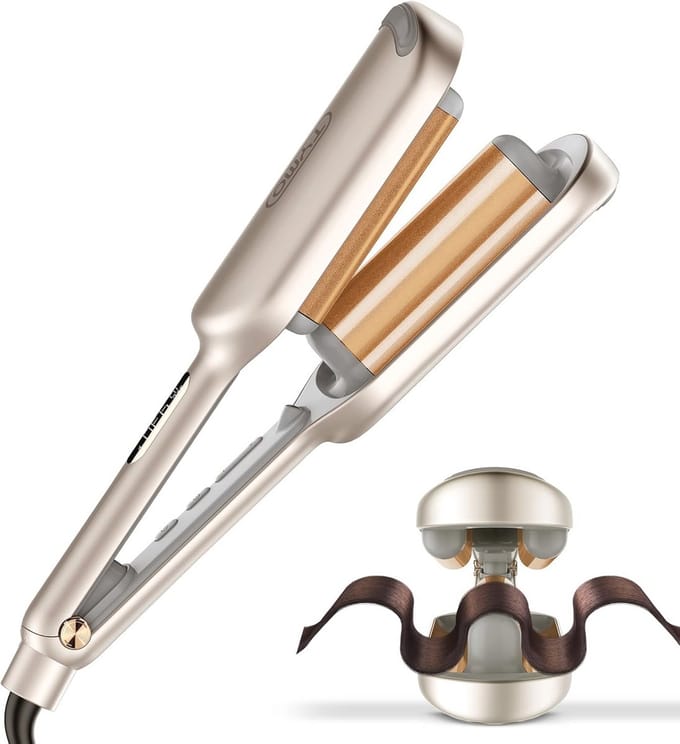 Curling Iron voor Perfecte Beach Waves – 32mm Keramische Waver met LED-Display voor Beginners