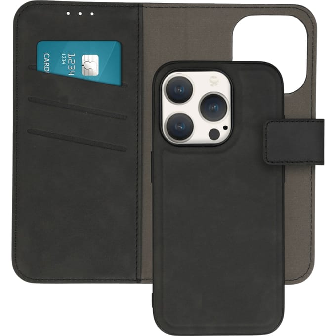 Kees iPhone 15 Pro Luxe 2-in-1 Portemonnee Hoesje Zwart