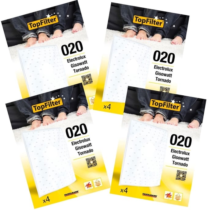 Set van 4 pakketten van 4 emmerstofzuigerfilters 64020 Electrolux en Tornado TopFilter Premium