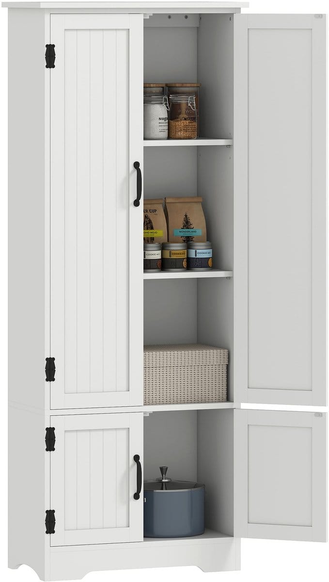 HOMCOM Keukenkast - Hout - 60x30x153cm - Wit