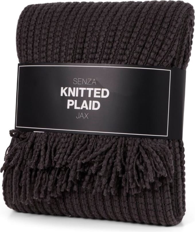 SENZA Plaid Gebreid - 150 x 130 cm - Antraciet