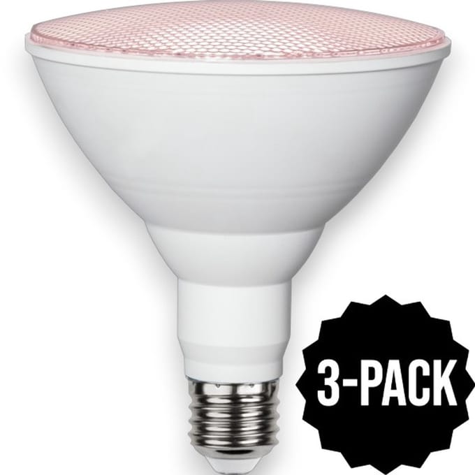 3-Pack | Voor planten - Reflector lamp - E27 - 16W - Rood