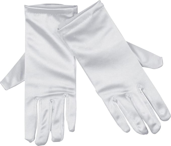 Witte korte handschoenen voor volwassenen