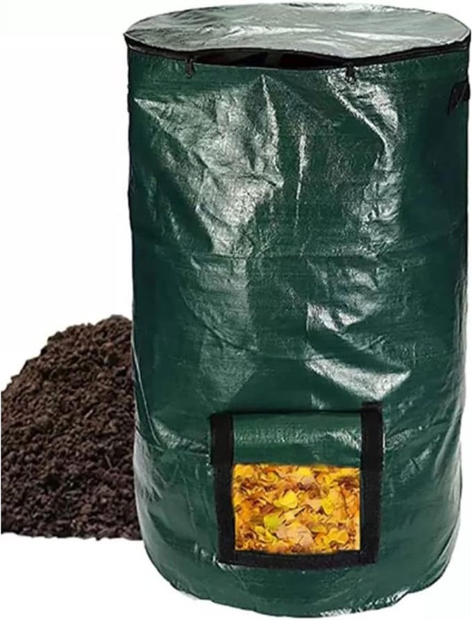 Compostbak - Compostzak - Tuinafval Verwerken - Herbruikbaar en Wasbaar - 34 Gallon - Donkergroen