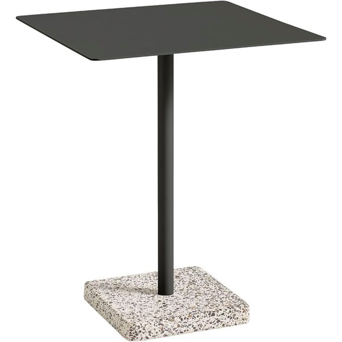 HAY Terrazzo-tuintafel - donkergrijs - Terrazzo grijs - vierkant 60 x 60 cm