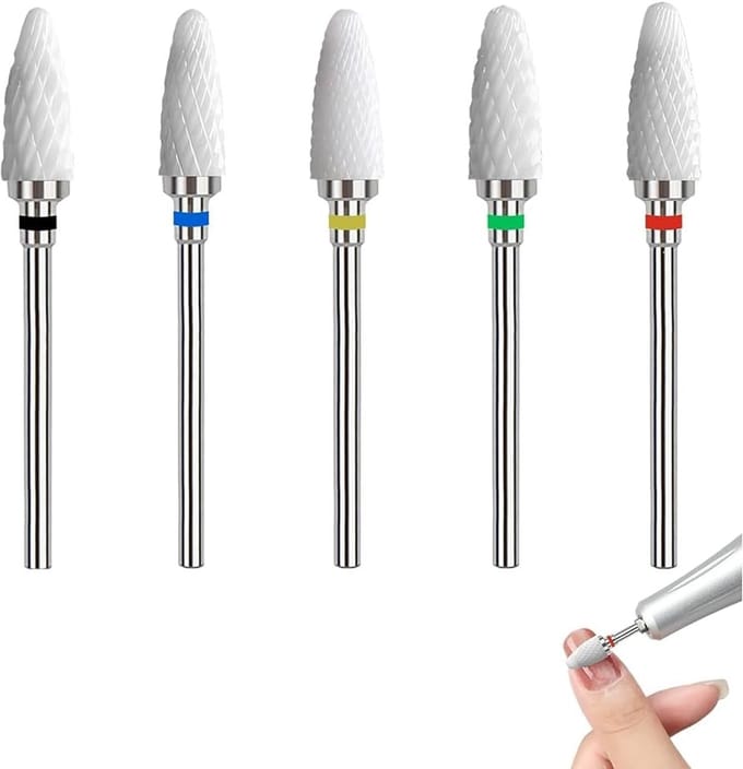 Professionele Keramische Diamantnagelbits Set voor Manicure en Pedicure - 5 Stuks
