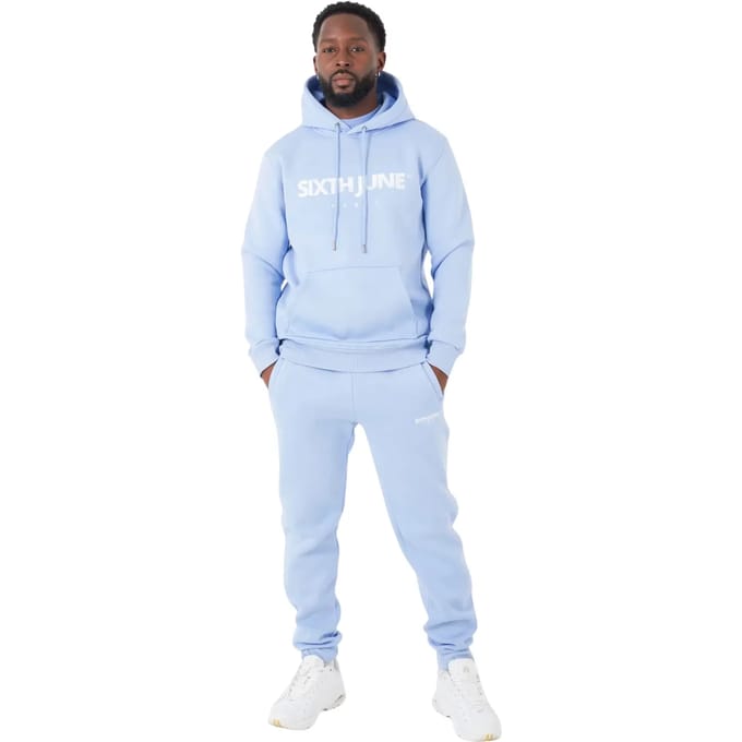 Fleece joggingbroek met geborduurd logo Sixth June