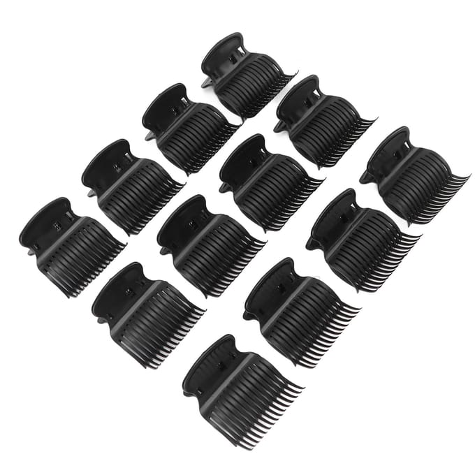 12 stuks Hot Roller Clips Beschermen Haar Hitte-isolatie Modieuze Haarroller Clips voor Vrouwen Meisjes black