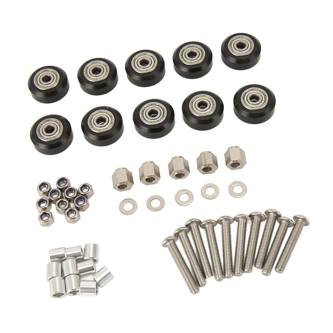 10 stuks 3D-printer katrolwielset 3D-printer POM katrolwielen plastic katrolwiel met lager black