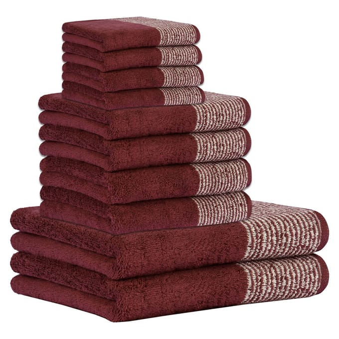 Cawoe Handdoek Luxury Home C Two-Tone Een maat, 50x100 Set van 10
