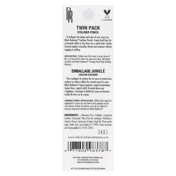 Eyelinerpotlood, Ca6503 Echt Zwart, Duoverpakking, 1,88G(0.066Oz) black