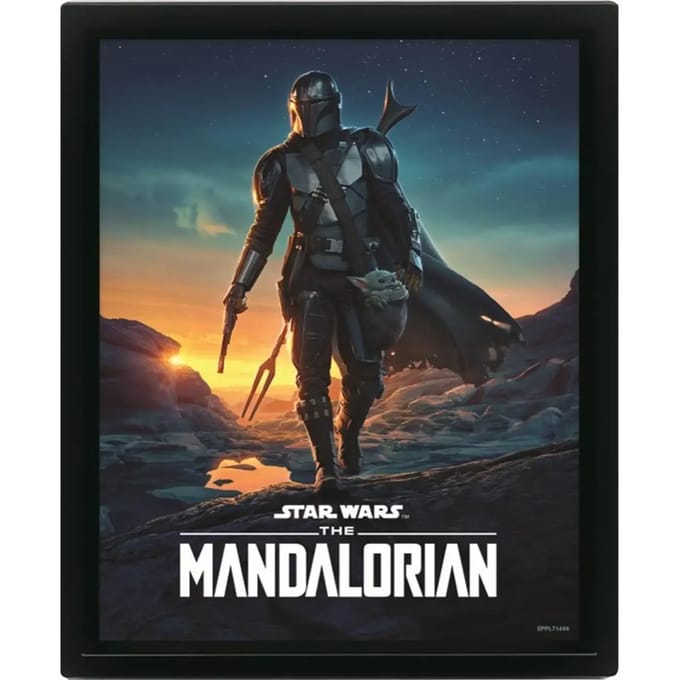 3D lenticulaire frame poster Pyramid Star Wars - The Mandalorian Nightfall