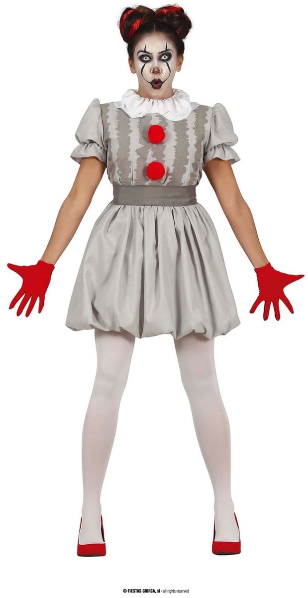 Niet Zo Vrolijke Grijze Scary Clown - Vrouw
