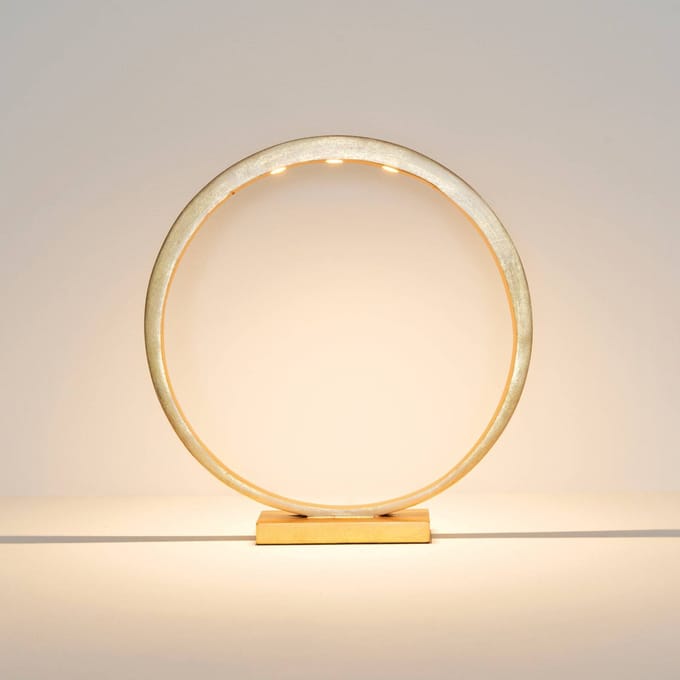 Holländer LED tafellamp Asterisco ringdesign goud dimmer