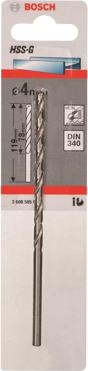 Bosch - Metaalboren HSS-G, DIN 340 4 x 78 x 119 mm