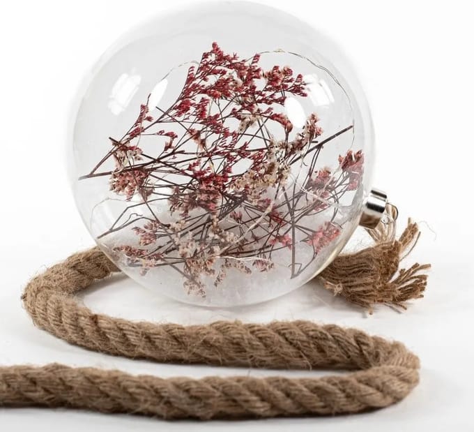 kerstbal met 15 led 18 cm diameter