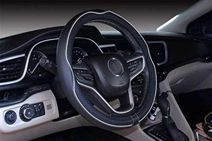 Sportieve Autostuurhoes in Zwart-Wit Design