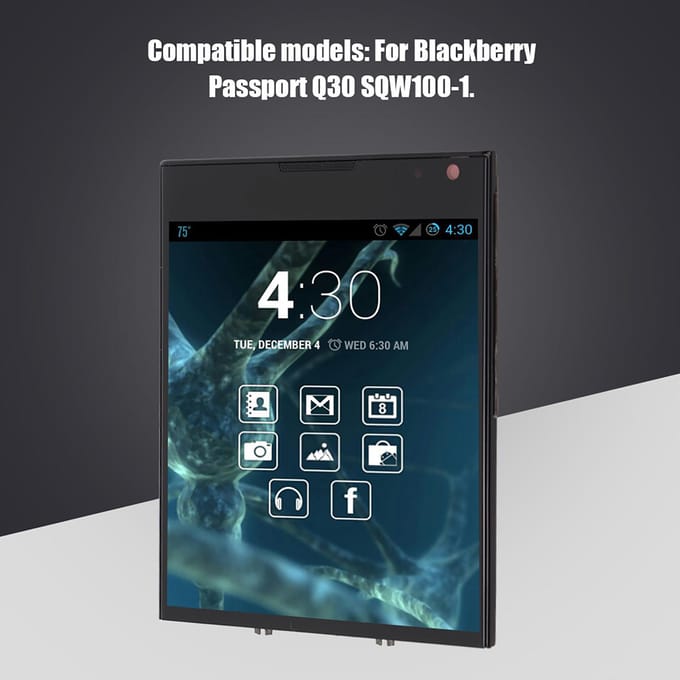 Zwarte LCD Touch Display Scherm Assembly met Verwijderingsgereedschapskit Voor Blackberry Passport Q30 gray